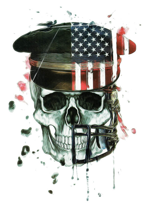 American Quarterback Soldier Skull - Tatouage Ephémère - Tattoo Forest