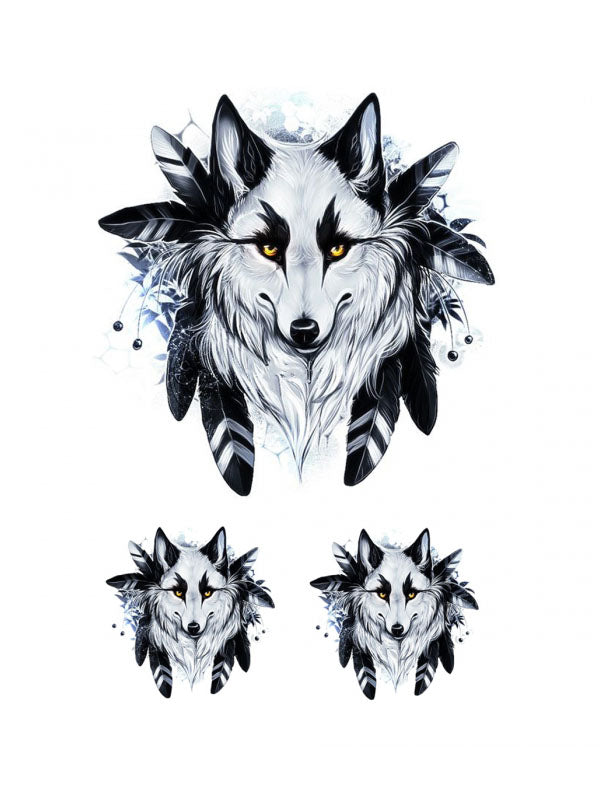 Grey Fox With Black Ears - Tatouage Ephémère - Tattoo Forest