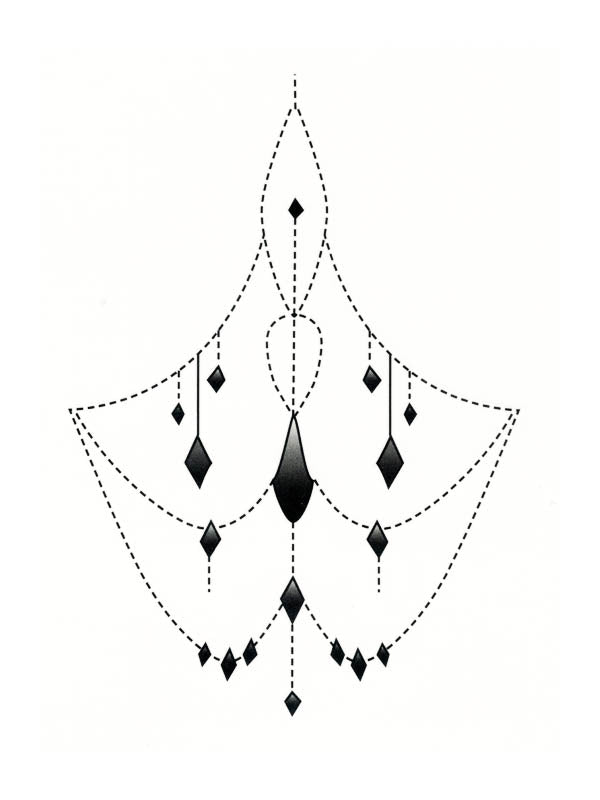 Black Gems Necklace - Tatouage Ephémère - Tattoo Forest
