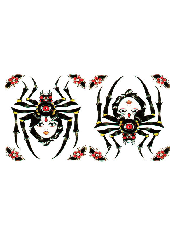 Black Widow Spider - Tatouage Ephémère - Tattoo Forest