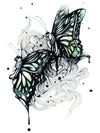 Black and Green Butterflies - Tatouage Ephémère - Tattoo Forest