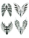 Black and White Winged Crosses - Tatouage Ephémère - Tattoo Forest
