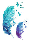 Blue Feathers Turning into Birds - Tatouage Ephémère - Tattoo Forest