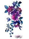 Blue and Purple Flowers - Tatouage Ephémère - Tattoo Forest