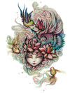 Colorful Lotus Fairy - Tatouage Ephémère - Tattoo Forest