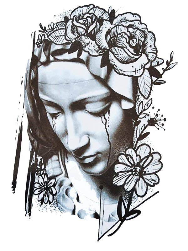 Crying Devoted Woman - Tatouage Ephémère - Tattoo Forest