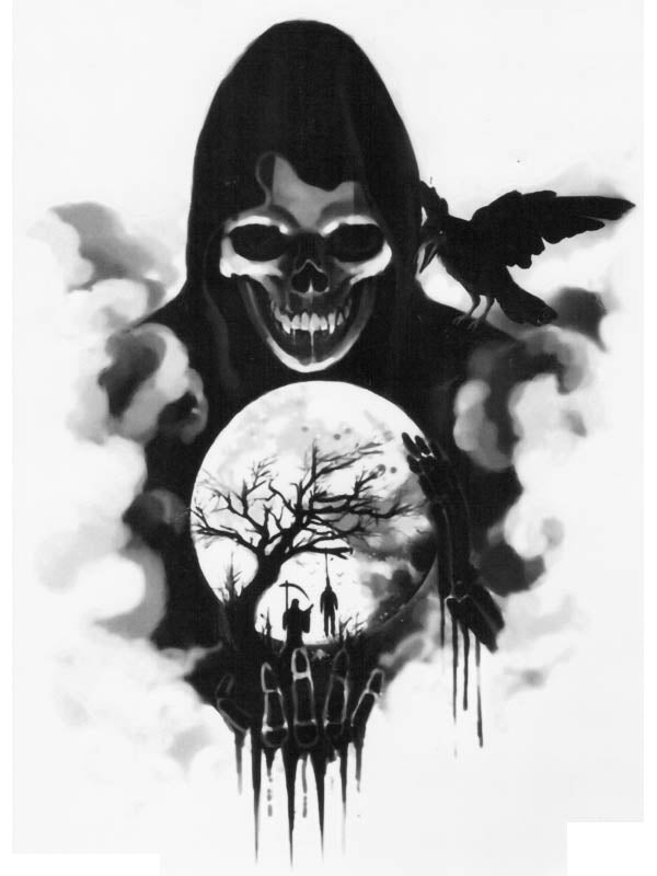 Death, Hanged Man and Raven - Tatouage Ephémère - Tattoo Forest