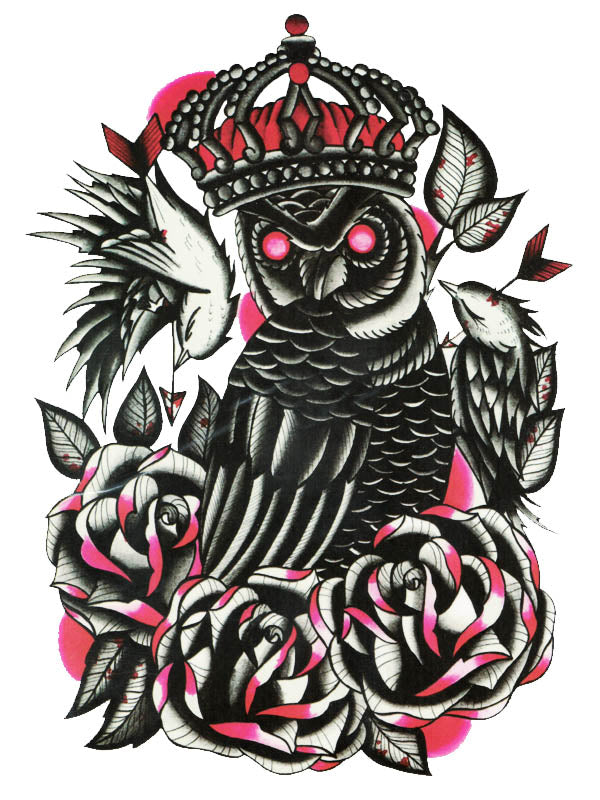 Demonic Owl - Tatouage Ephémère - Tattoo Forest