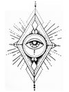 Diamond with the All-Seeing Eye of God - Tatouage Ephémère - Tattoo Forest