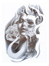 Dissolving Girl and Rose - Tatouage Ephémère - Tattoo Forest