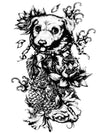 Dog Dreamcatcher, Lotus and Koi Carp - Tatouage Ephémère - Tattoo Forest