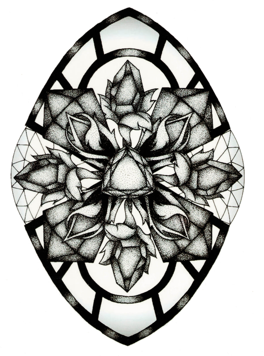 Flowers Shield Totem - Tatouage Ephémère - Tattoo Forest