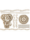 Gold Elephant and Mandala - Tatouage Ephémère - Tattoo Forest