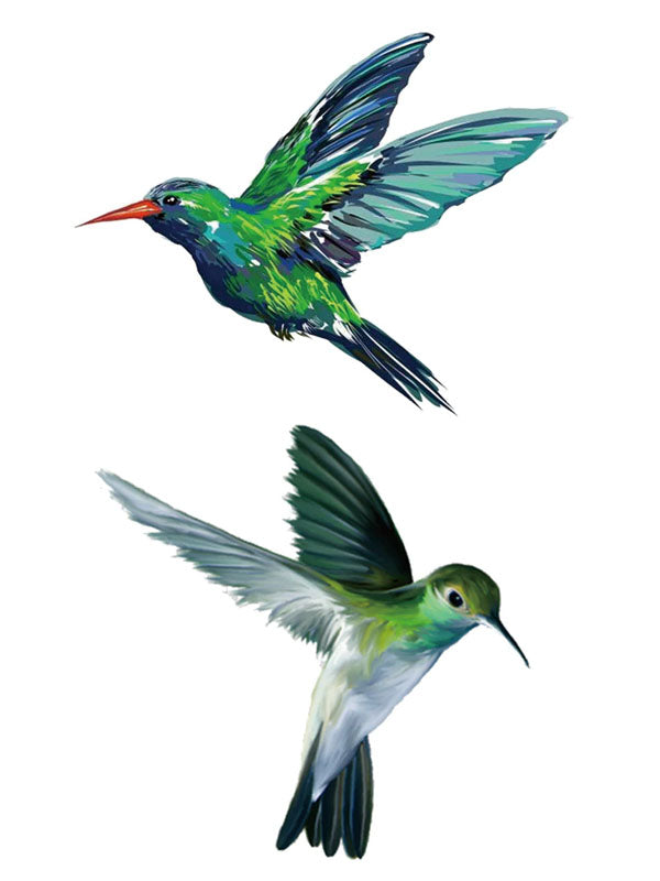 Green Hummingbirds - Tatouage Ephémère - Tattoo Forest