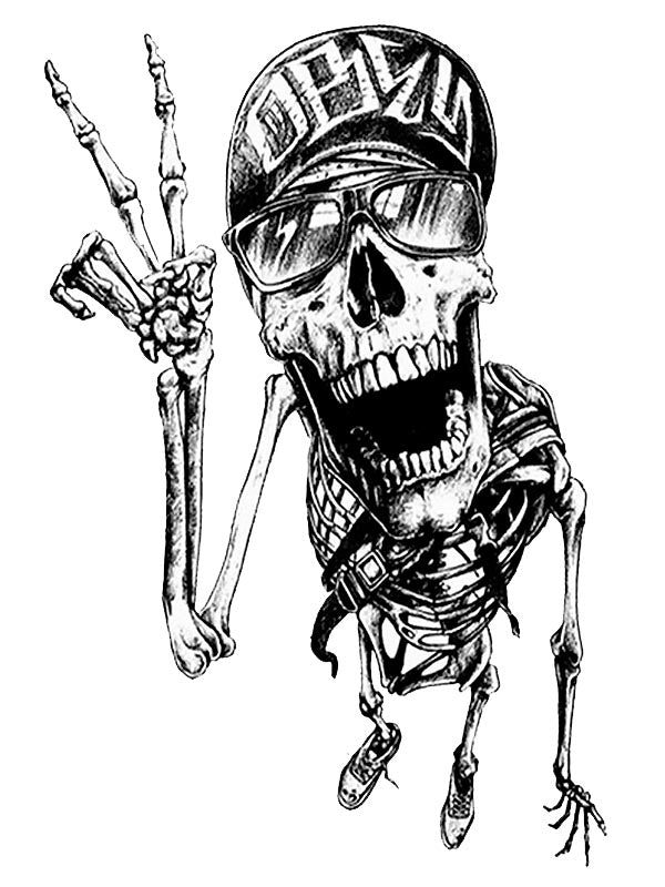Happy Skeleton - Tatouage Ephémère - Tattoo Forest