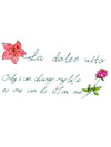 La Dolce Vita Pink Rose and Calligraphy - Tatouage Ephémère - Tattoo Forest