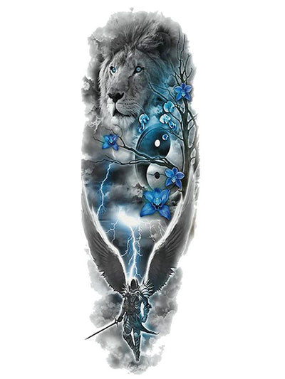 Lightning Knight, Lion & Yin Yang - Tattoo Forest