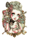 Lolita with Red Roses, Butterfly, Skull, Cards and Carrousel