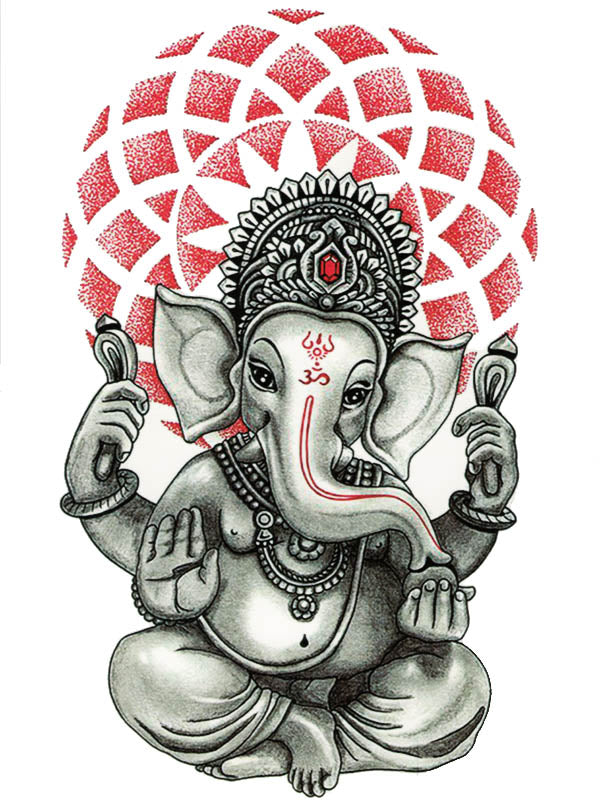 Lord Ganesha with Floral Aureole