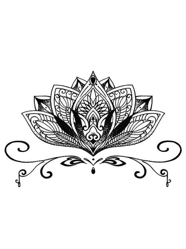 Lotus Flower 1 - Tatouage Ephémère - Tattoo Forest