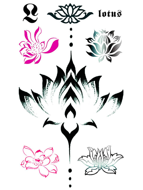 Lotus Flower Sternum Jewel - Tatouage Ephémère - Tattoo Forest