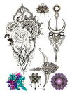 Dreamcatcher, Mandalas, Lotus, Flower and Sternum - Tatouage Ephémère - Tattoo Forest