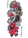 Mermaid, Mandala & Roses - Tatouage Ephémère - Tattoo Forest