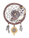 Owl on Dreamcatcher - Tatouage Ephémère - Tattoo Forest