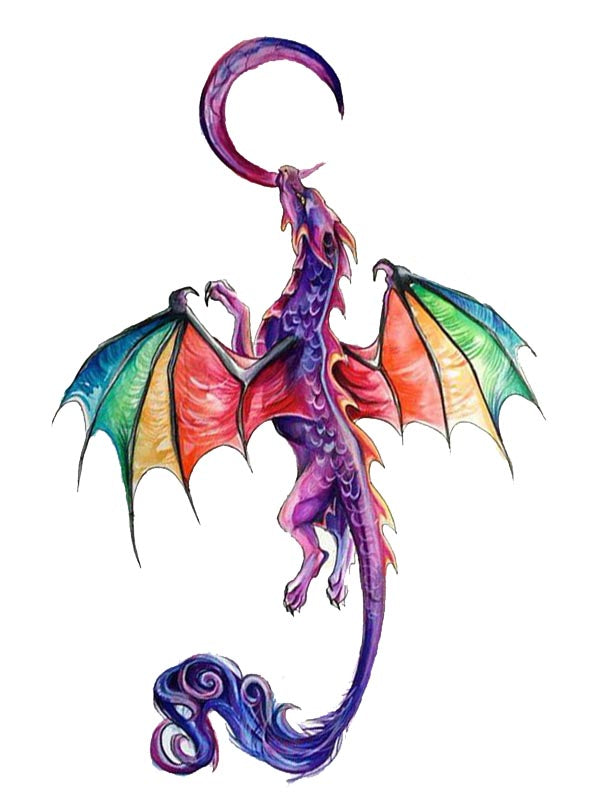 Purple Moon Dragon - Tatouage Ephémère - Tattoo Forest