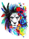 Rainbow Hippie Lion - Tatouage Ephémère - Tattoo Forest