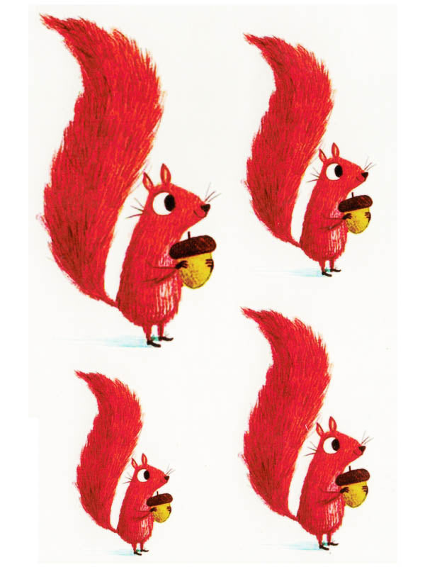 Red Squirrels with Acorn