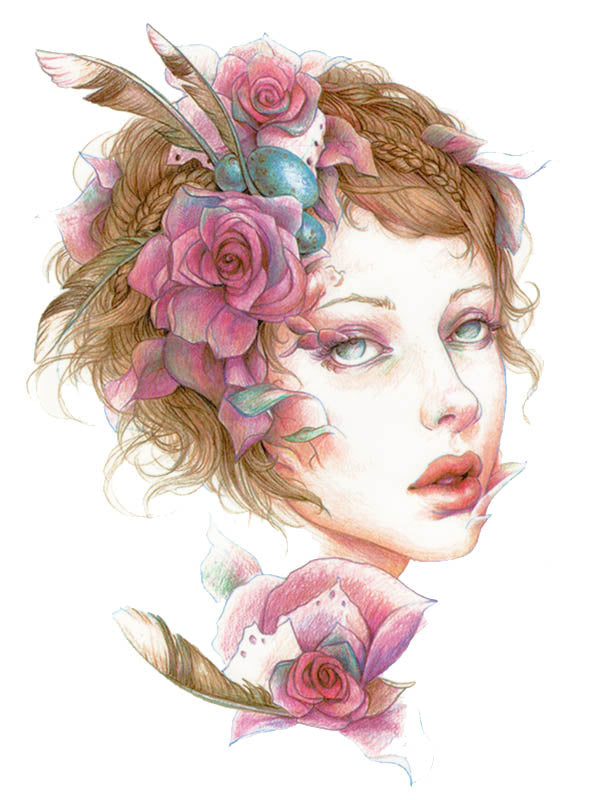 Roses and Feathers Girl