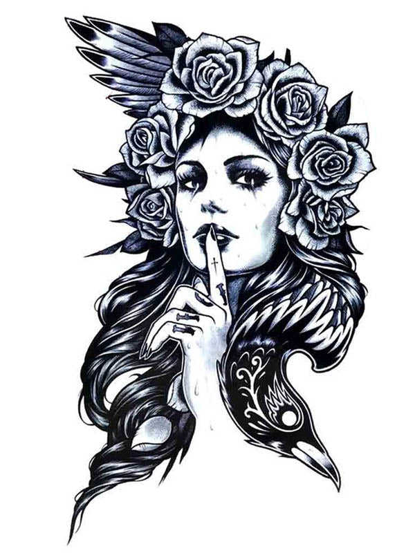 Silence Girl - Tatouage Ephémère - Tattoo Forest