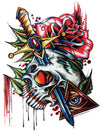 Skull, Eye of Providence, Dagger and Rose - Tatouage Ephémère - Tattoo Forest