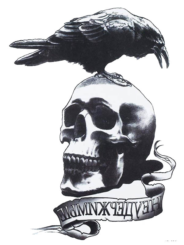 Skull and Raven - Tatouage Ephémère - Tattoo Forest
