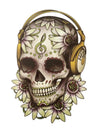 Sugar Skull with Headset - Tattoo Forest