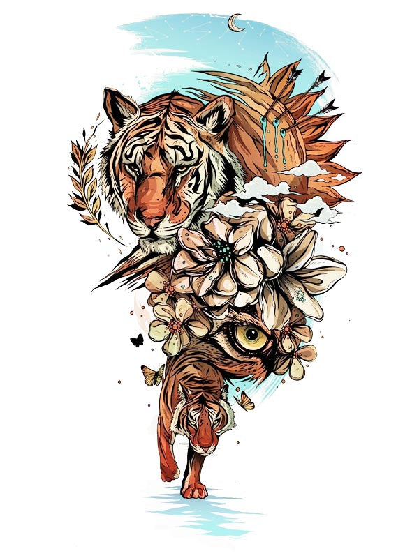 Tiger Hunt - Tatouage Ephémère - Tattoo Forest