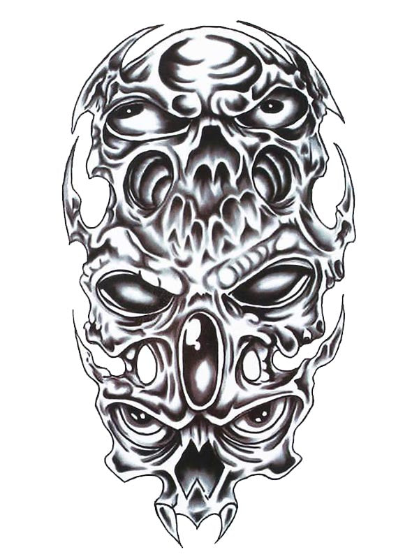 Triple Skull - Tatouage Ephémère - Tattoo Forest