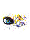 Watercolor Eye & Butterfly - Tatouage Ephémère - Tattoo Forest