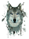 Watercolor Grey Wolf 2