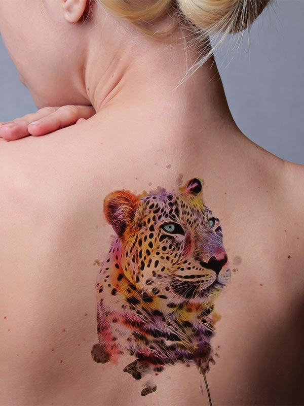 Watercolor Leopard - Tatouage Ephémère - Tattoo Forest