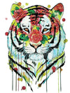 Watercolor Pink Roses Tiger