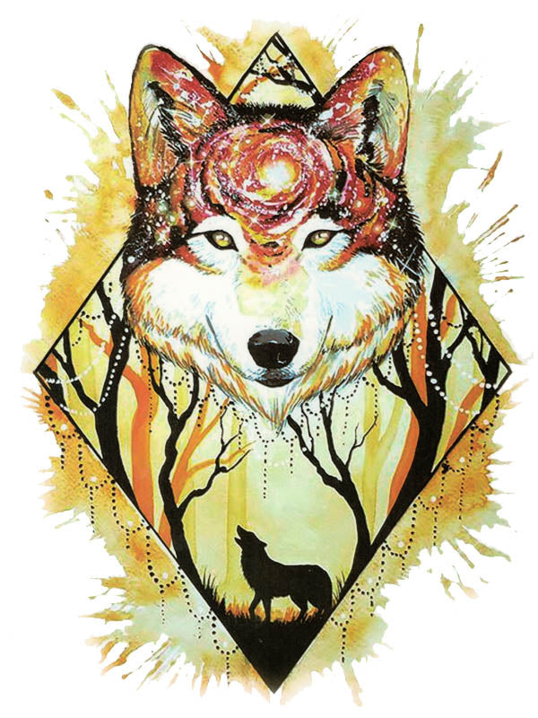 Yellow Forest and Red Galaxy Wolf 1