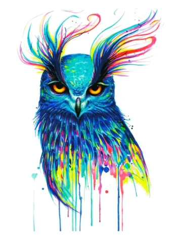 Tatouage temporaire Aquarelle hibou
