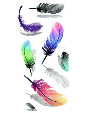 Tatouage Ephemere Plumes Colorées