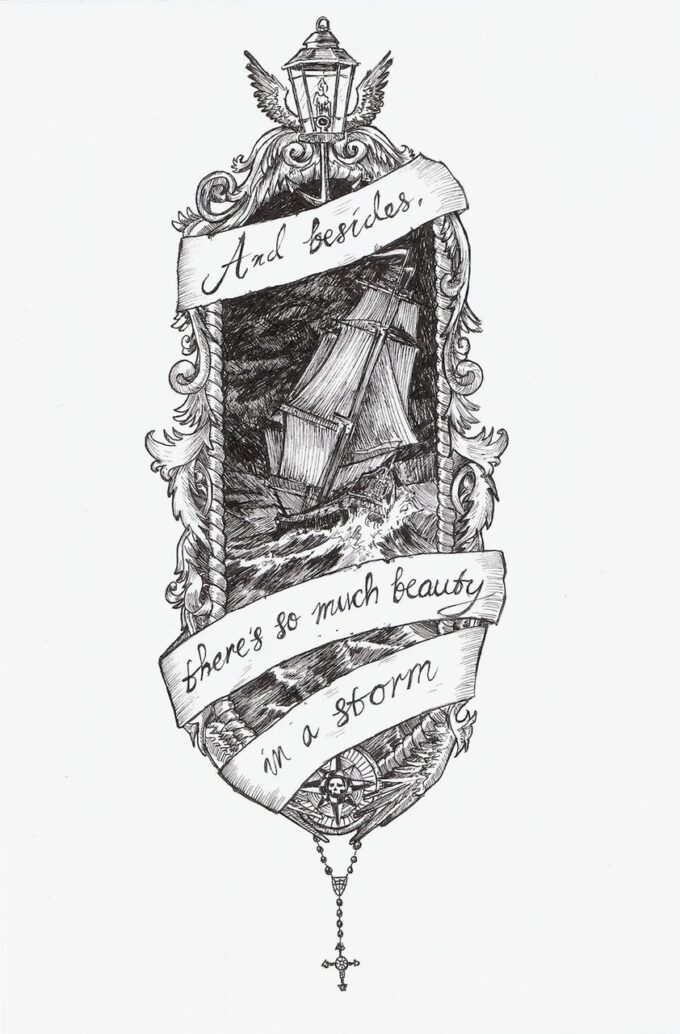 Tattoo-Forest: Tatouage Temporaire Bateau Tempete Maritime