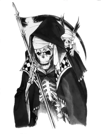 Tatouage Temporaire représentant La Mort en Squelette avec une Faux