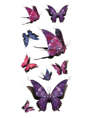 Tatouage Temporaire Papillon Rose Violet