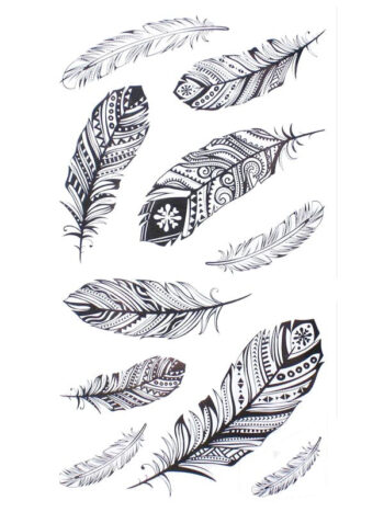 Tatouage Temporaire Plumes aux Motifs Amérindiens