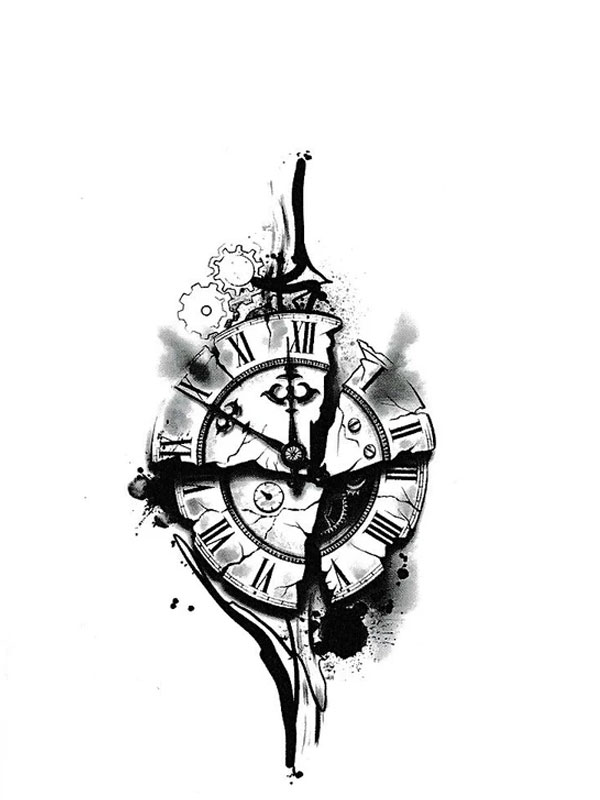 Tatouage Temporaire Horloge